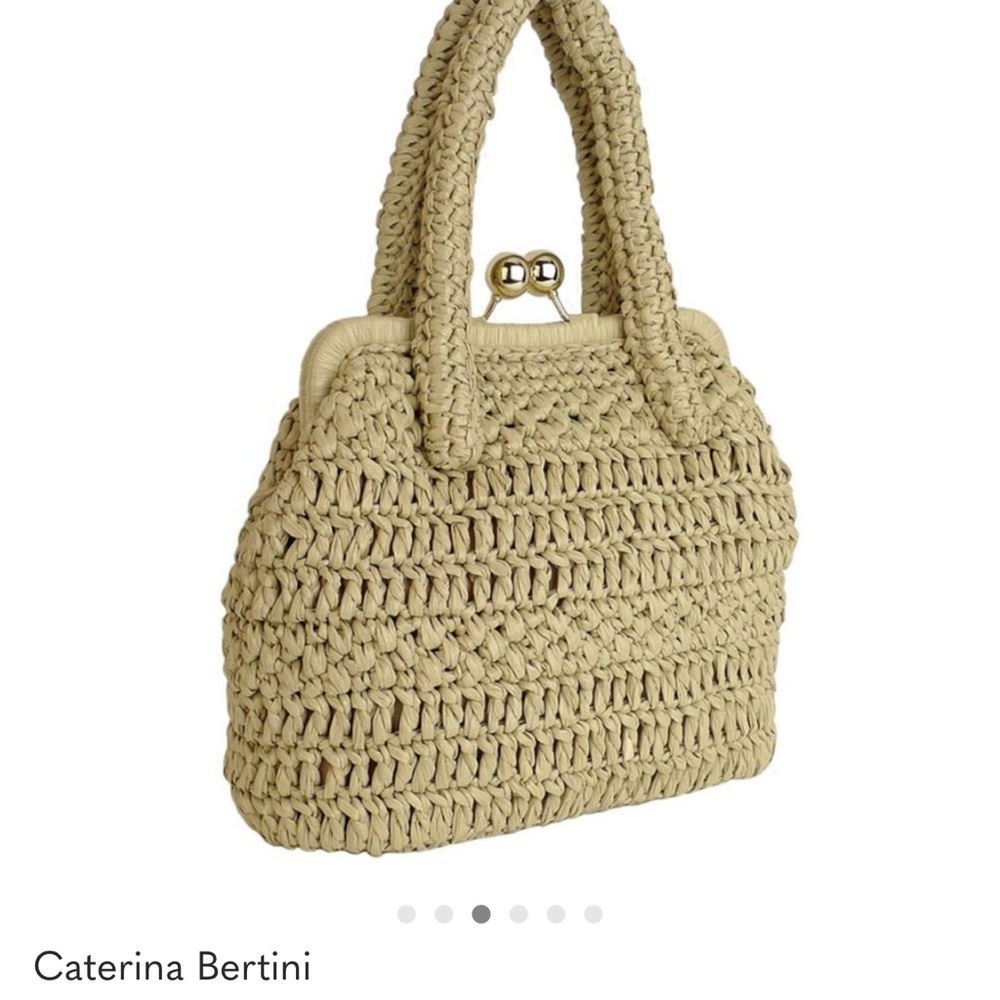 Handwoven Raffia Shoulder Bag in Natural Beige. This was was used once.